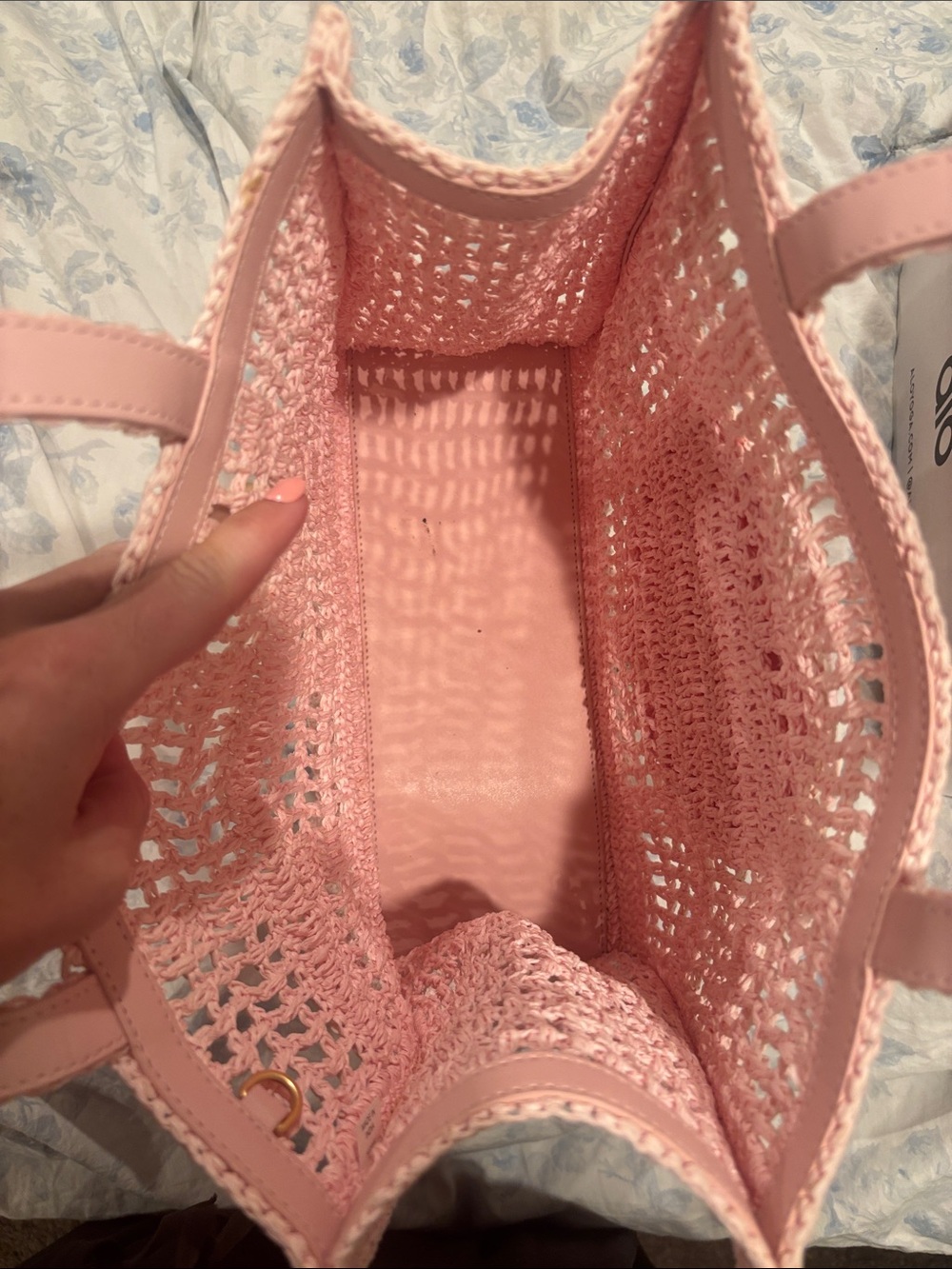 Tory Burch Pale Pink Crochet Tote - Picture 4 of 4
